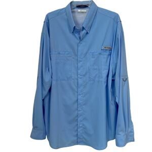 Columbia Tamiami PFG XL Shirt Men's Blue Long Sleeve Fishing Outdoor Wear